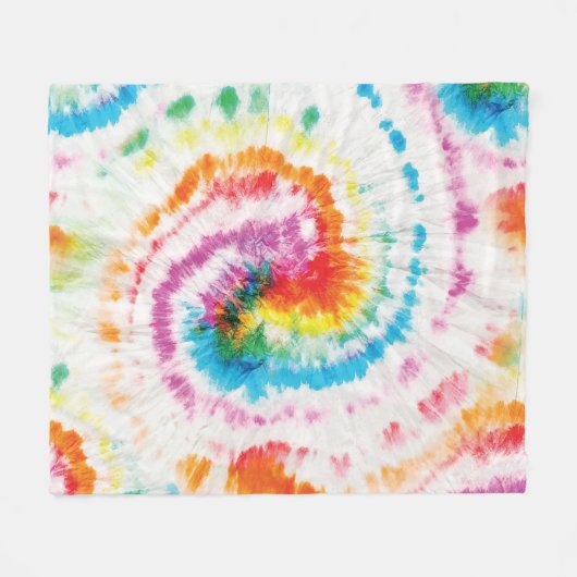 Couverture Polaire Cravate spirale, motif tourbillon arc-en-ciel (Devant (Horizontal))