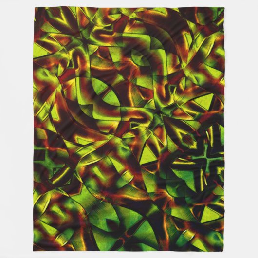 Couverture Polaire Cravates déformés de rubans verts brûlés (Devant)