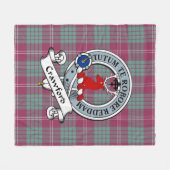 Couverture Polaire Crawford Ancien Clan Badge Tartan Plaid (Devant (Horizontal))