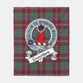 Couverture Polaire Crawford Moderne Clan Badge Tartan Plaid (Devant)