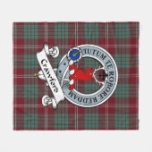 Couverture Polaire Crawford Moderne Clan Badge Tartan Plaid (Devant (Horizontal))