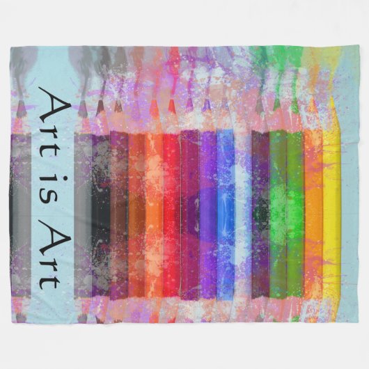 Couverture Polaire Crayons colorés (Devant (Horizontal))