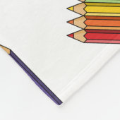 Couverture Polaire Crayons de couleur arc-en-ciel (Coin)