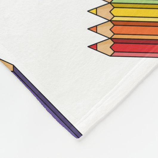 Couverture Polaire Crayons de couleur arc-en-ciel (Coin)