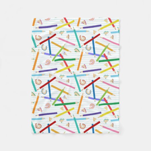 Couverture Polaire Crayons de couleur motif (Devant)