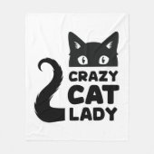 Couverture Polaire Crazy Cat Lady Fleece Blanche (Devant)