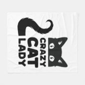 Couverture Polaire Crazy Cat Lady Fleece Blanche (Devant (Horizontal))