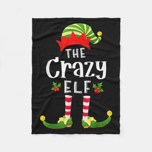 Couverture Polaire Crazy Christmas Elf Matching Pajama X-mas Party (Devant)