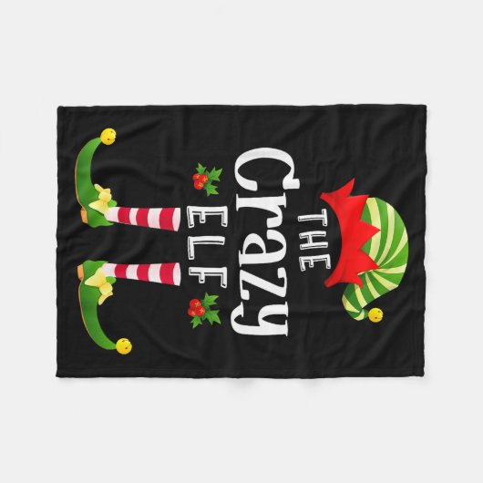 Couverture Polaire Crazy Christmas Elf Matching Pajama X-mas Party  (Devant (Horizontal))