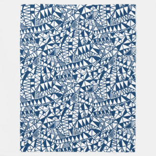 Couverture Polaire Crazy Structure Motif 060423 - Indigo Style Blue