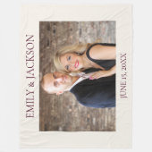 Couverture Polaire Cream Bourgogne Fiançailles Mariage Photo (Devant)