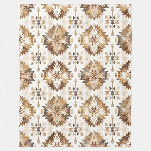 Couverture Polaire Cream Brown Native Tribal (Devant)