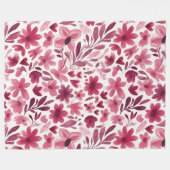 Couverture Polaire Cream Girly Pink Red Flowers Hearts   (Devant (Horizontal))