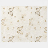 Couverture Polaire Cream Hearts Butterflies Christmas (Devant (Horizontal))