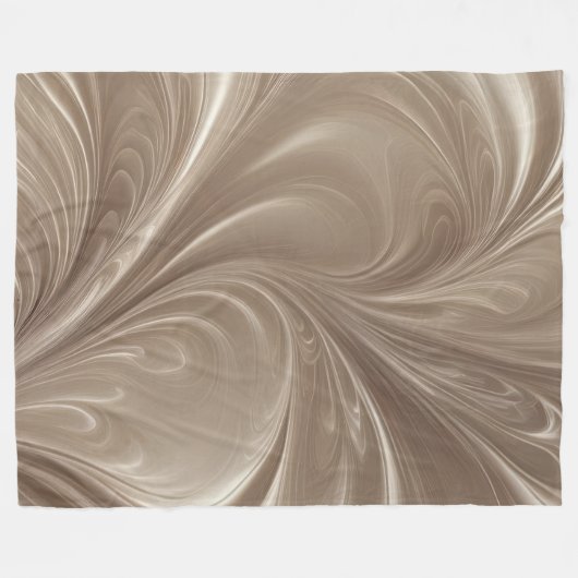 Couverture Polaire Cream Swirl - Design Abstrait Beige doux (Devant (Horizontal))