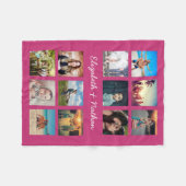 Couverture Polaire Create Your Custom 12 Photo Collage Family Pink (Devant (Horizontal))