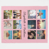 Couverture Polaire Create Your Custom 12 Photo Collage Family Pink (Devant (Horizontal))