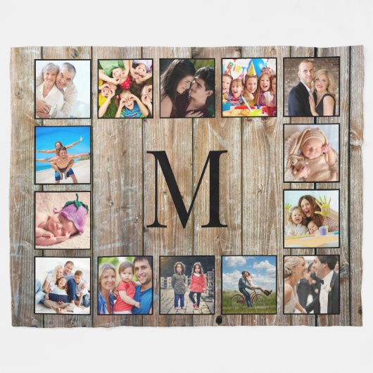 Couverture Polaire Create Your Custom Photo Collage Rustic Farmhouse (Devant (Horizontal))