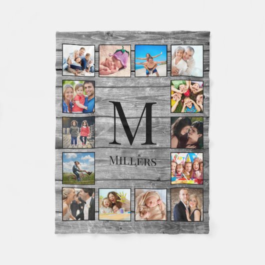 Couverture Polaire Create Your Custom Photo Collage Rustic Farmhouse (Devant)