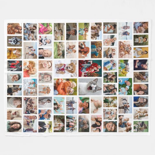 Couverture Polaire Create Your Own 68 Photo Collage White (Devant (Horizontal))