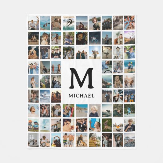 Couverture Polaire Create your Own 72 Photo Collage Monogram (Devant)