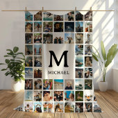 Couverture Polaire Create your Own 72 Photo Collage Monogram