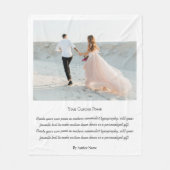 Couverture Polaire Create Your Own Custom Photo With Poem (Devant)