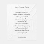 Couverture Polaire Create Your Own Custom Poem (Devant)