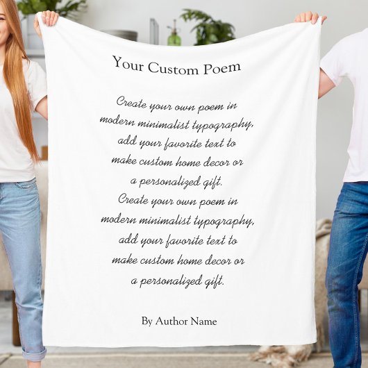 Couverture Polaire Create Your Own Custom Poem