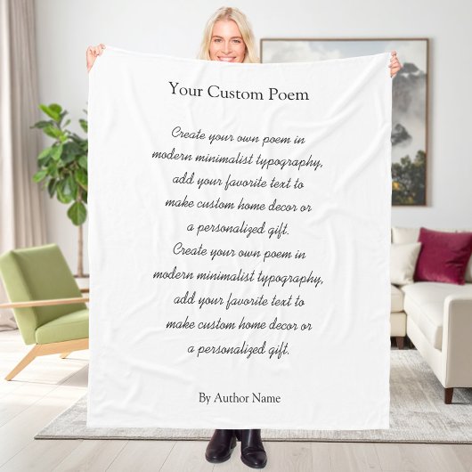 Couverture Polaire Create Your Own Custom Poem