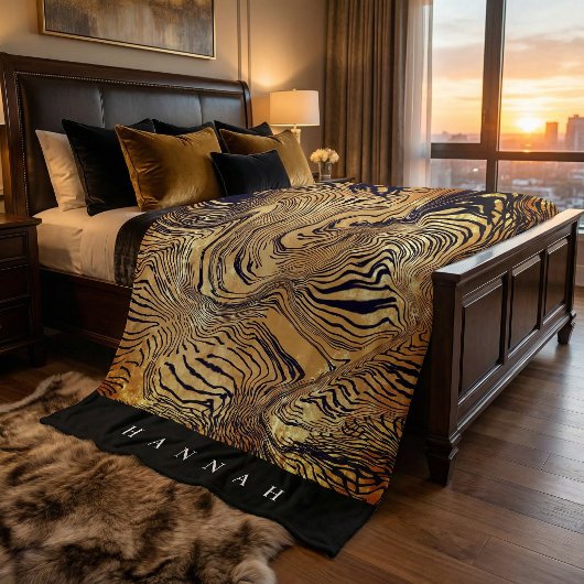 Couverture Polaire Create your own monogrammed text leopard print