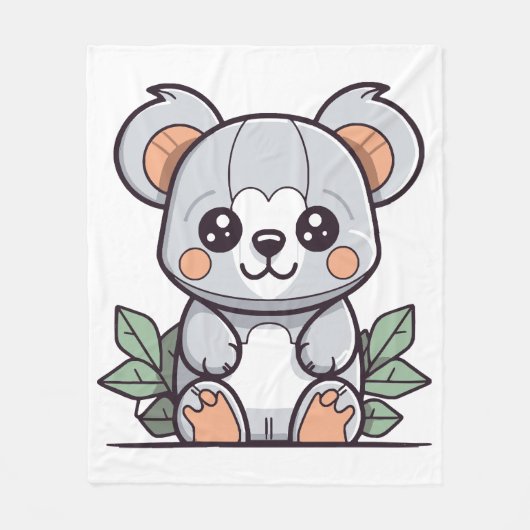 Couverture Polaire Création de Koala Vector Magique Kawaii (Devant)