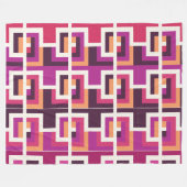 Couverture Polaire Creative geometry fuchsia and pink tones (Devant (Horizontal))