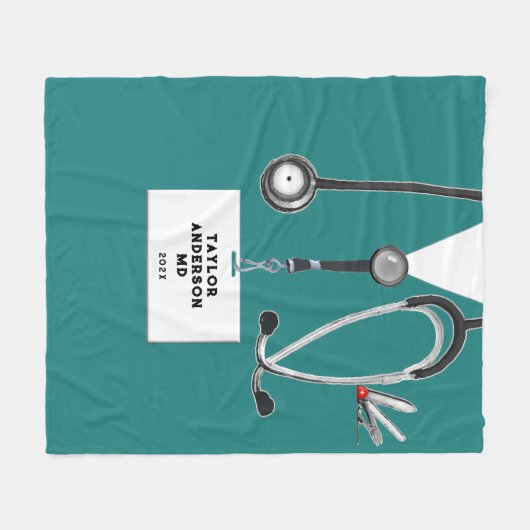 Couverture polaire créative pour médecin (Devant (Horizontal))