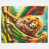 Couverture Polaire Créature du lion (Devant (Horizontal))