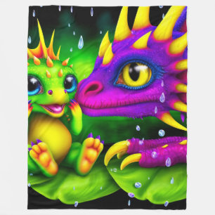 Couverture Polaire Créatures colorées