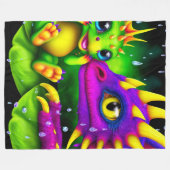 Couverture Polaire Créatures colorées (Devant (Horizontal))
