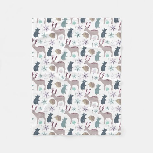 Couverture Polaire Créatures d'animal de région boisée de bébé (Devant)