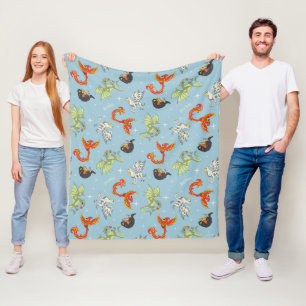 Couverture Polaire Créatures Magiques Motif Vintage