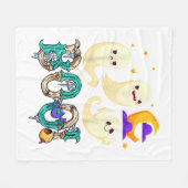 Couverture Polaire Creep It Real Skateboard Ghost Retro Halloween (Devant (Horizontal))