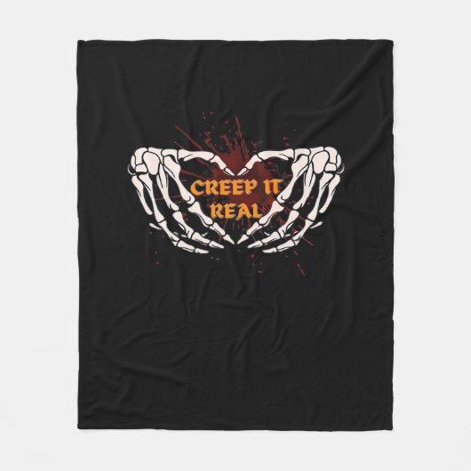 Couverture Polaire Creep It Real, Skeleton Mains Montrant Le Coeur (Devant)