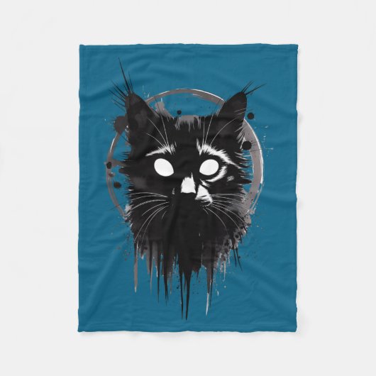 Couverture Polaire Creepy Cute Goth Cat Horror Kitty Sketch Alt Nge E (Devant)