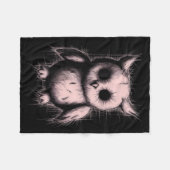 Couverture Polaire Creepy Cute Goth Owl Horror Sketch Alt Nge Evil  (Devant (Horizontal))