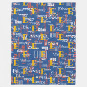 Couverture Polaire créer des couleurs Noms Motif alloc bleu (Devant)