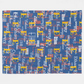 Couverture Polaire créer des couleurs Noms Motif alloc bleu (Devant (Horizontal))