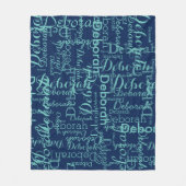 Couverture Polaire Créer son nom typographie bleu (Devant)