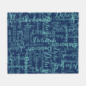 Couverture Polaire Créer son nom typographie bleu (Devant (Horizontal))