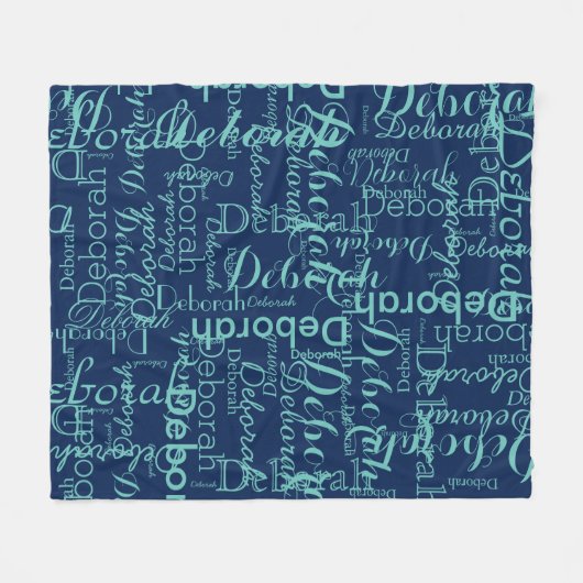 Couverture Polaire Créer son nom typographie bleu (Devant (Horizontal))