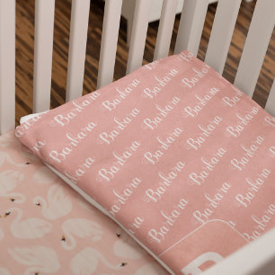 Couverture Polaire créer un nom de fille monogramme rose