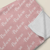Couverture Polaire créer un nom de fille monogramme rose